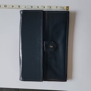 Vintage Lou Taylor Navy Leather Clutch